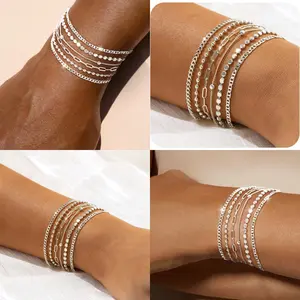 Dainty Silvery Bracelets for Women Trendy Waterproof Stackable Silvery Bracelet Set Perfect for Stylish Womenfor men and women