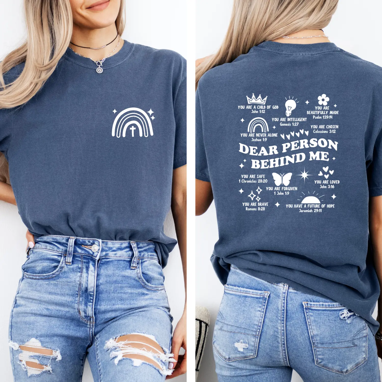 Dear Person Behind Me Oversized Comfort Color Women's T-Shirt - Comfortable Fit, Versatile Style, Ideal for Everyday Wear, Faith Tee women