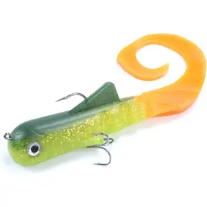 8"/12" Pike Musky Dawg Soft Plastic Swimbait - Pre-Rigged Treble Hooks for Northern Pike & Musky Fishing,Freshwater Lure for Trolling in Deep Lakes and Casting in Weedy Rivers
