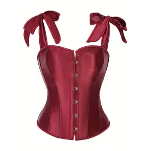 【UrbanFit Women】A Satin Corset for Outerwear That Cinches The Waist And Bust, Featuring a Strap That Can Be Tied at The Back for a More Tailored Look, Ideal for Formal Events