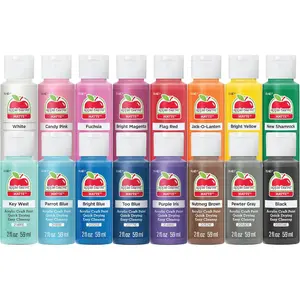 Vibrant Spectrum Collection Acrylic Craft Paint PROMOABIII 2 fl oz each 16 assorted matte colors 16 count