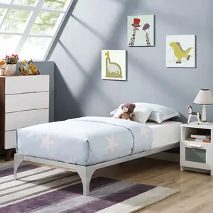 Ollie Twin Bed Frame in Silver