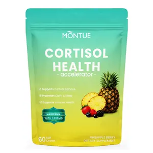 Montue Cortisol Supplements with Ashwagandha,Magnesium,  Vitamin & L-Theanine, Cortisol Manager - 60 Soft Chews