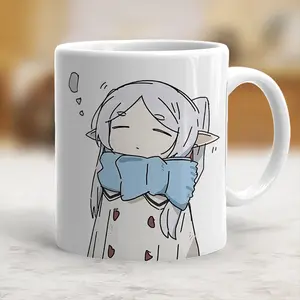 Sleepy Just Twelve More Hours Frieren Coffee Mug, Cute Anime Gift Mug - ani10079