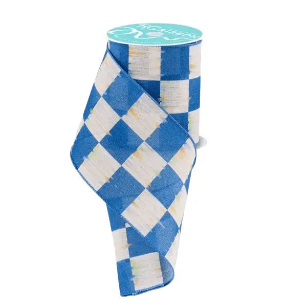 4" x 10yd Bold Antique Checkerboard Cream