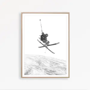 Ski Print Skiing Poster Winter Print Ski Printable Sport Poster Skiing Art Ski Decor Mountain Poster Skier Wall Art Unframed