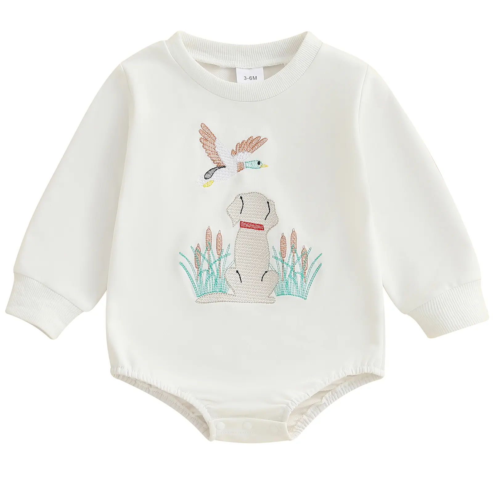Toddler Onesie - Duck Hunting Mallard Duck Long Sleeve Sweatshirt Bubble Romper, Baby Boy Fall Bodysuit Outfits, Toddler Onesies