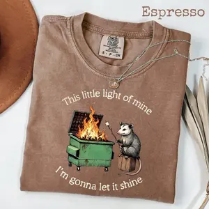 Comfort Colors Funny Parody Shirt: Dumpster Fire Possum T-Shirt, Mental Health Tee, Funny Shirt