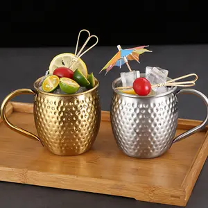 Stainless Steel Moscow Mule Cup, Copper Hammered Design, Ideal for Coffee & Beer, Durable & Stylish Drinkware Accessory