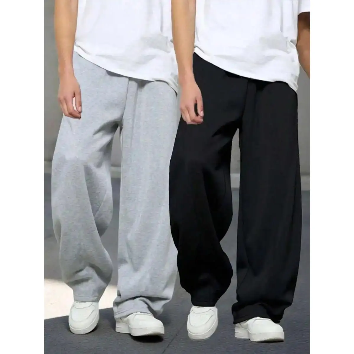 2PCS Boys jogger Sweatpants Wide Leg Elastic Waist Sweat Pants Pull On Fleece Athletic Outfits Clothes For Teenagers Kids Ages 8-16 Years