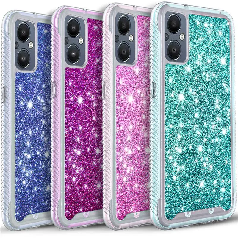 For OnePlus Nord N20 5G Case Phone Cover Glitter + Tempered Glass Protector