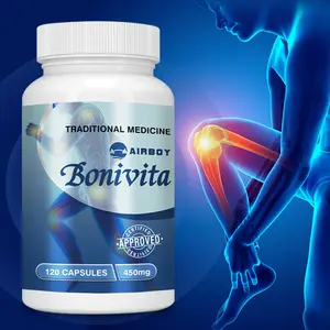 Airboy dietary supplement capsules support joint and ligament health, containing a variety of high-quality ingredients such as Codonopsis pilosula, Angelica sinensis, and Eucommia ulmoides. 120 capsules, 450 mg.