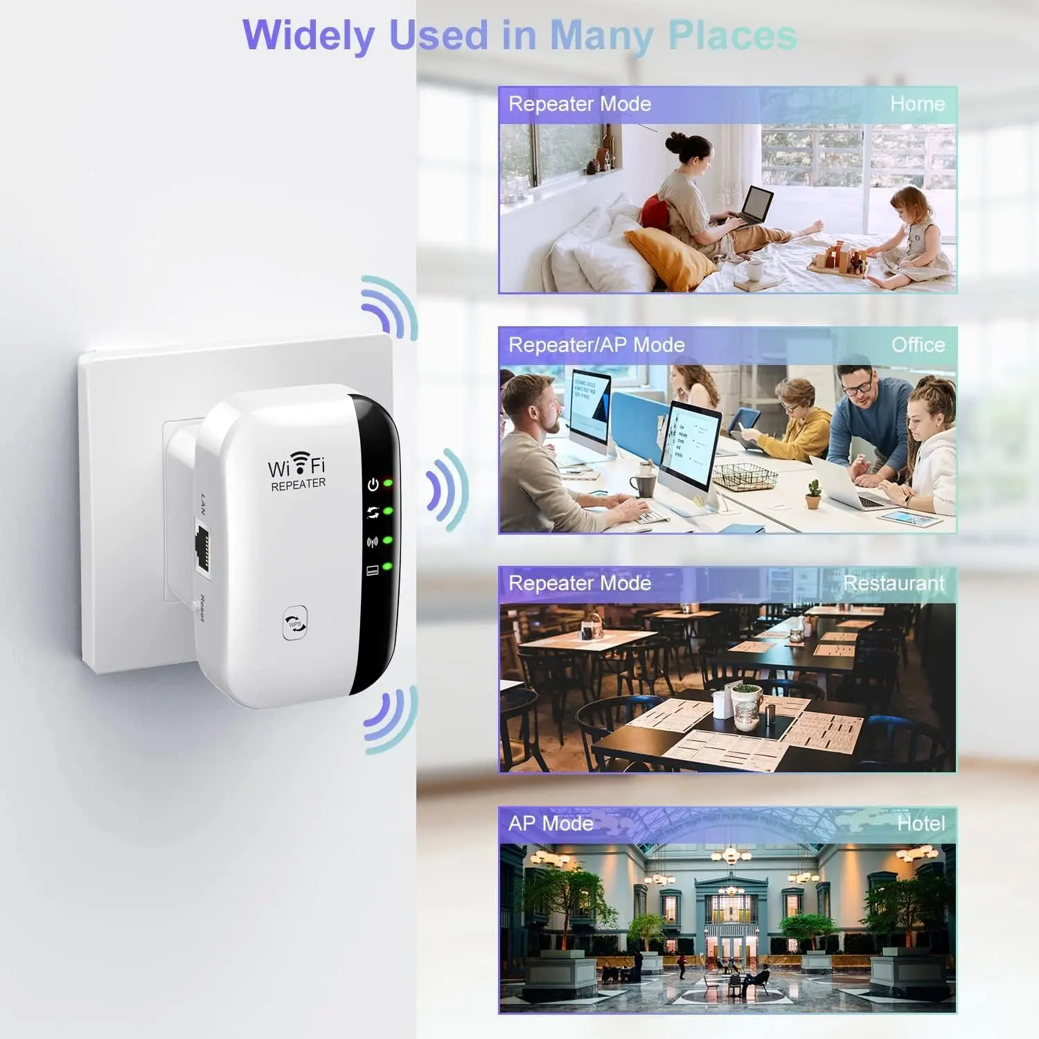 Compact Wireless WiFi Extender Booster - Network Signal Repeater with Chinese & English Support, Office Use, Signal Boosting, Improving Coverage & Eliminating Dead Zones (Computers & Office Network Component, Modems & Wireless Routers Accessory)