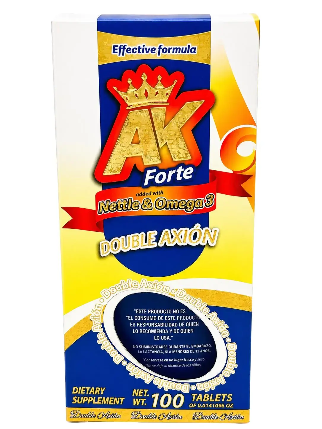 AK Forte Nettle & Omega-3 Double Action Dietary Supplement Tablets (100 Count) with Glucosamine, Chondroitin, Collagen, Vitamin C, Turmeric - Joint Health Support Supplement Wellness glucosamina condroitina colageno vitamina