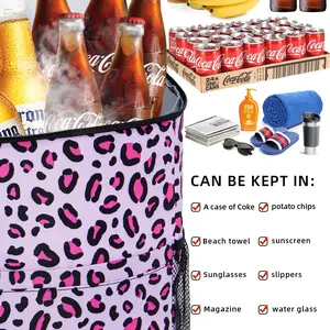 [Ultra-Durable Cooler] 30-Can Ultra-Durable Insulated Cooler Backpack - Leak-Proof, Waterproof & Portable - Purple for Beach, Camping, Picnics