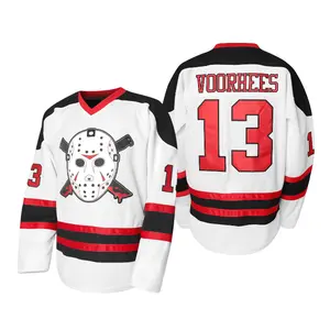Jason Vorhees hockey jersey #13; Friday the 13th hockey jersey; custom sewn hockey jersey for Halloween. Jason Vorhees hockey jersey #13; Friday the 13th hockey jersey; custom sewn hockey jersey for Halloween.