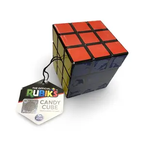 Rubik's Cube Candy Tin Filled With Fruity Sour Candy Squares, 2 Cubes