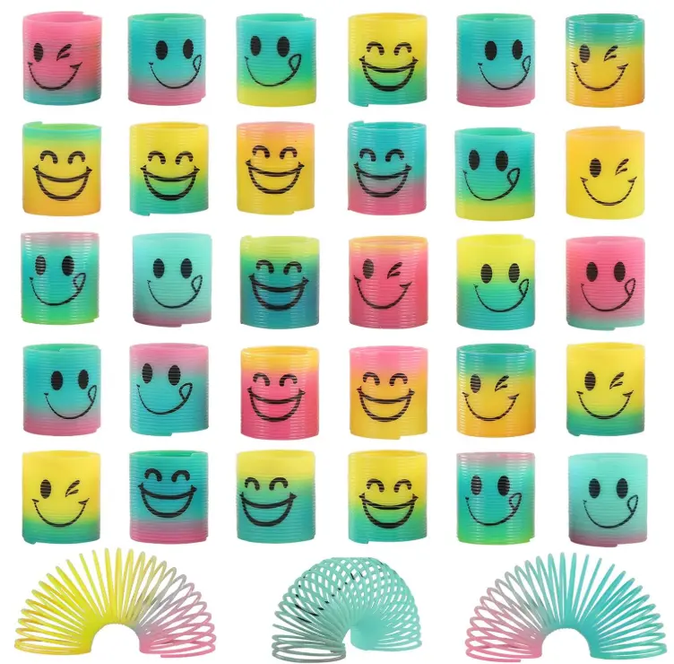 30 Pack Spring Rainbow Magic Fidget Stress Coil Mini Springs Bulk Toys for Party Favor Carnival Prize Birthday Goodie Bag Stuffers for Kids Boys Girls…