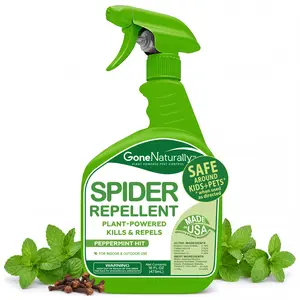 GoneNaturally Spider Repellent – Natural Peppermint Oil Spider Spray for Indoor & Outdoor Use – Spider Killer & Repellent for Home – Safe for Kids & Pets Pest Control Solution (16oz)