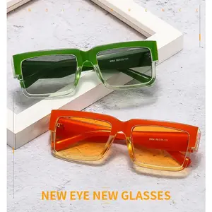 Two Color Frame Square Sunglasses Men Women Vintage Fashion Sun Glasses UV400 Eye Protection Retro Eyewear
