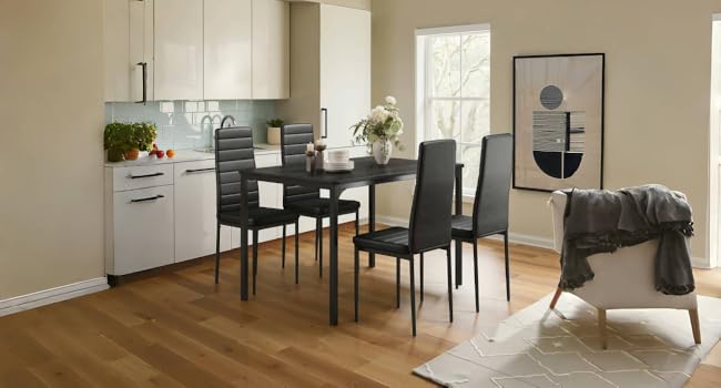 Gizoon Dining Table Set for 2 Kitchen Table for 2 Table and Chairs Set of 2, 3 Piece Dinner Table Set with 2 Upholstered PU Leather Chairs for Dining Room Living Room Apartment Small Space Gizoon Dining Table Set for 2 Kitchen Table for 2 Table and Chairs Set of 2, 3 Piece Dinner Table Set with 2 Upholstered PU Leather Chairs for Dining Room Living Room Apartment Small Space