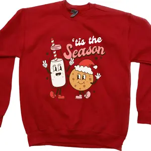 'Tis the Season Milk & Cookies Trendy Christmas Sweater