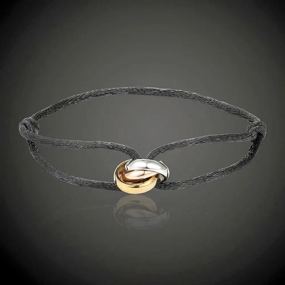 Three Rings Love Friendship Rope Bracelet