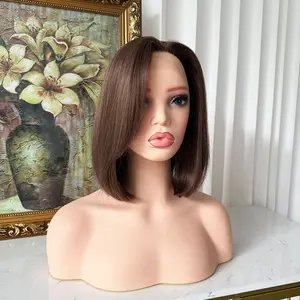 Lovestory Hermione Brown Color BOB Wig Heat Resistant Side Part Synthetic Lace Front Wigs for Fashion Women 12Inch Short Hair Lace Wig 13x4 Lace Gorgeous Hair Wig