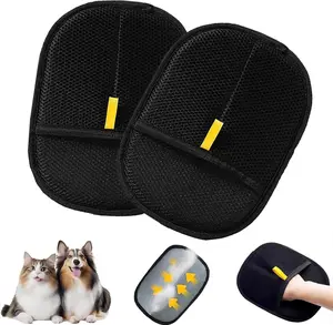 Pet Hair Removal Gloves – Electrostatic Reusable Cat & Dog Hair Remover for Couch, Furniture, Carpet, Car Seat, and Pet Grooming