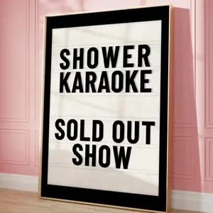 Girly Bathroom Wall Art, Y2K Aesthetic Bathroom Art, Preppy Poster, Shower Karaoke Wall Art, College Dorm Art, Sing In The Shower Poster No Frame