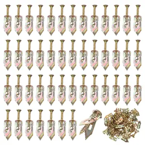 ADESKE（T） 400 Self-Drilling Drywall Anchors with Screws, 200 Gypsum Board Anchors (0.47 x 1.18 inches), and 200 Zinc Expansion Screws, 2025 Upgraded Galvanized Steel, No Drilling Required, 66 lbs Weight Capacity, for Wall Mounting.