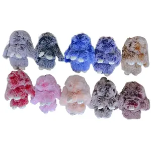 Adorable Fluffy Bunny Keychain Handmade Knitted Rabbit PomPom Ideal for Holiday and Birthday Gift for Girls