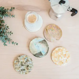 Mother-of-Pearl Shell Coasters, Set of 4 | LIKHÂ