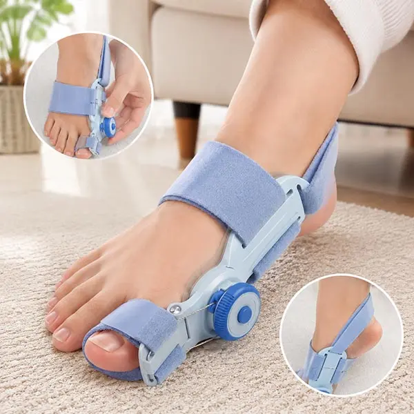 Tech Love Adjustable Bunion Corrector Brace, Orthopedic Toe Straightener with Adjustable Knob & Anti-Slip Heel Strap, Big Toe Support with Gel Toe Separator Toe Spacer for Women Men