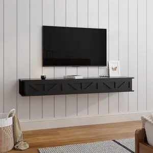 Floating design farmhouse TV cabinet living room retro style floor cabinet hanging film and television storage cabinet