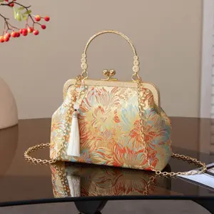 New Arrival Song Brocade Handbag | Vintage Floral Evening Clutch & Traditional Small Crossbody Bag with Chain Strap