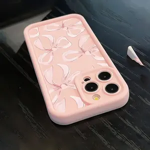 Phone Case: 1pc of Pretty Girl Light Pink Bow Pattern TPU Protective Phone Case, Suitable for Apple iPhone 16 15 14 13 12 11 Pro Max, iPhone XS XR X 8 7 Plus. Ideal as a Valentine's Day or Couple's Holiday Gift for Your Girlfriend, Lover, or Family