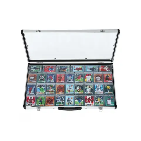 CRDC Portable Aluminum Alloy Toploader Card Binder - 16" x 27" Large Capacity, Durable and Transparent Storage Case with Panel, Sleeves for Collectibles, Jewelry, Sports Card Sleeves
