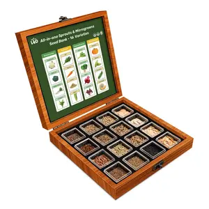 LUSH&DEW All-in-One Sprouts & Microgreens Seed Bank - 16 Organic Garden Plant Seed Varieties with Vegetables, Herbs, Microgreens