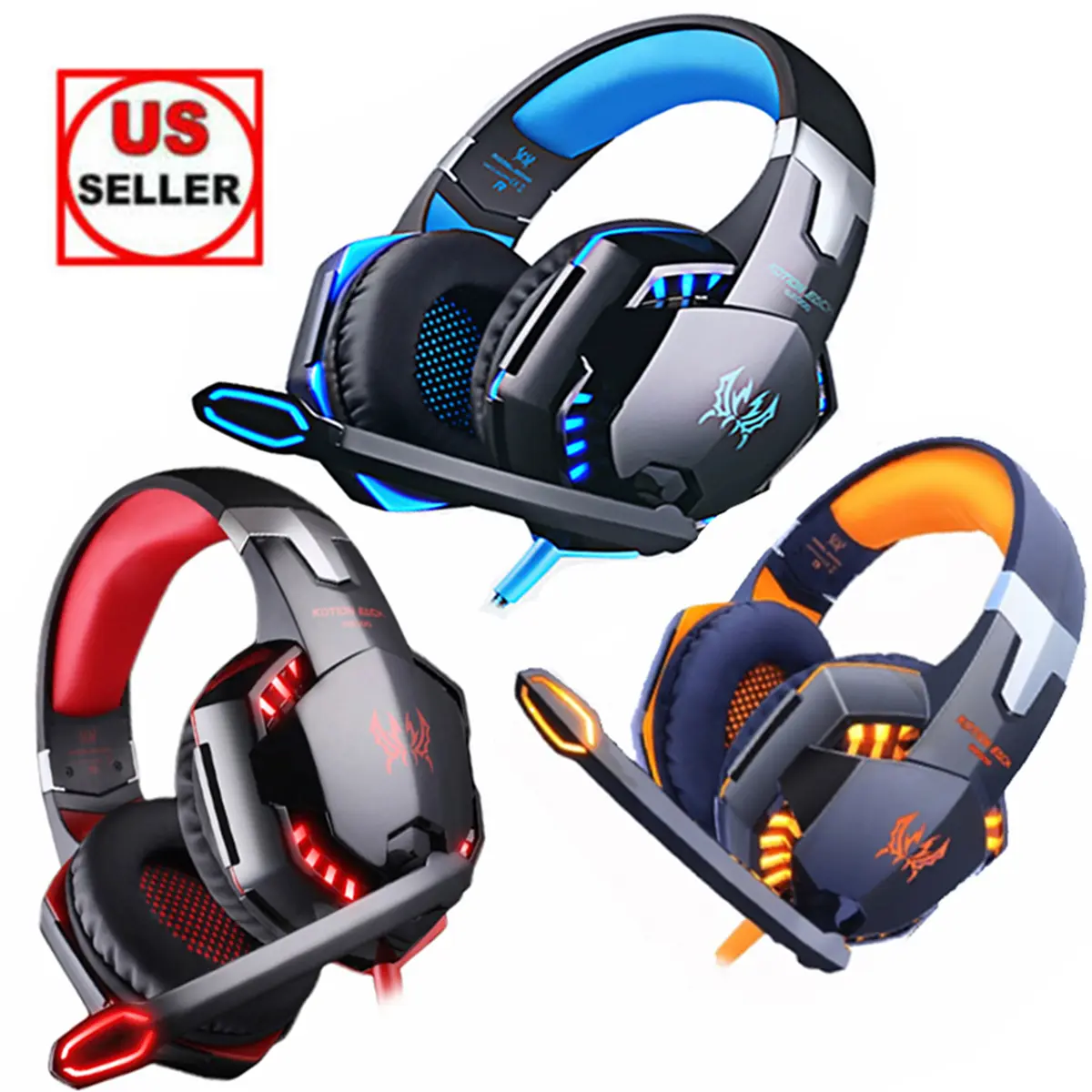 3.5mm Wired Stereo Gaming Headsets - Immersive Experience for Long Sessions, Crystal-Clear Audio, LED Light, Noise Reduction Mic, Adjustable Earpads, Durable Design, Compatible with PS4, PC, Xbox 1, PS5, Immersive Gaming Experience