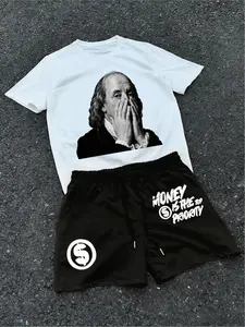 Money Graphic Tee & Shorts Set: Urban Streetwear for Hip-Hop & Money Culture Fans | Soft Fabric, Bold Print, Casual Comfort | Must-Have for TikTok Fashion & Streetwear Lovers