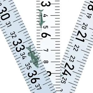 51 Inch Fish Measuring Tape Sticker 3Pcs Waterproof Self Adhesive Fishing Ruler for Boat Fishing Rod Kayak Cooler Workbench Accessories (58" Blue Ruler)