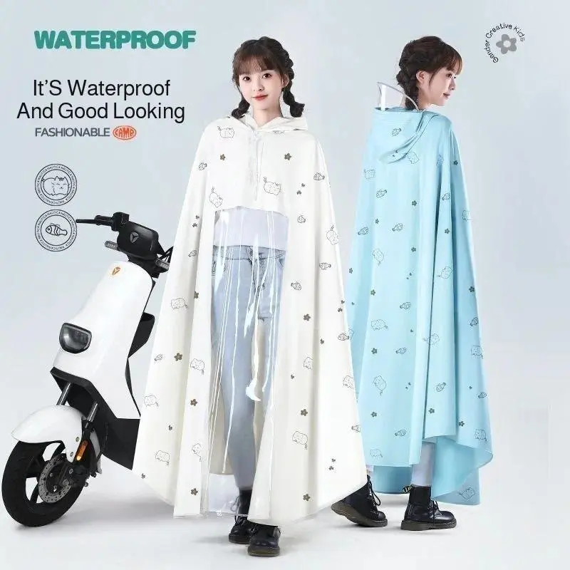 Adult Heavy Rain Special Single Long Thick Rain Cape Battery Car Electric Raincoat Full Body Women's