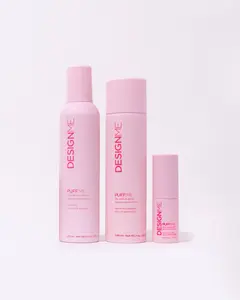DesignMe Volume Styling Bundle PUFF.ME Volumizing Mousse 250ml Dry Texture Spray 248ml & Volumizing Powder 9g for Long Lasting Volume Body & Texture Haircare