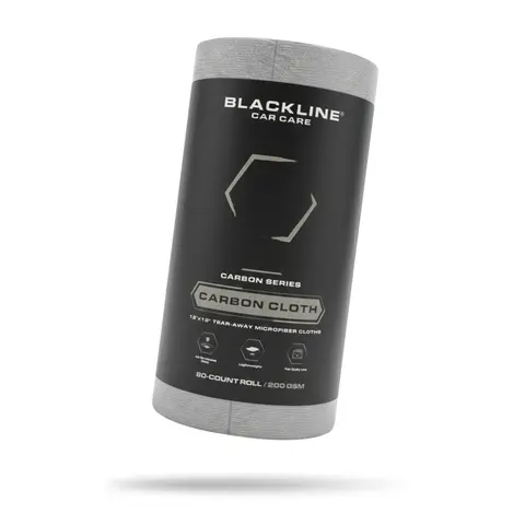 BLACKLINE Carbon Cloth Tear Away Microfiber Towels Roll | 80 Disposable 200 GSM Detailing Cloths for Car Interior Cleaning