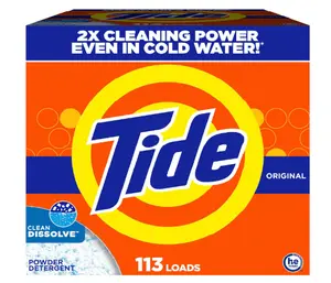 Tide Powder Laundry Detergent, Original Scent, 143 oz, 113 Loads Household Cleaning