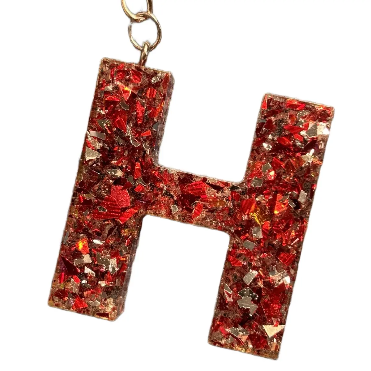 Letter H Resin Keychain for Personalized Backpack or Bag