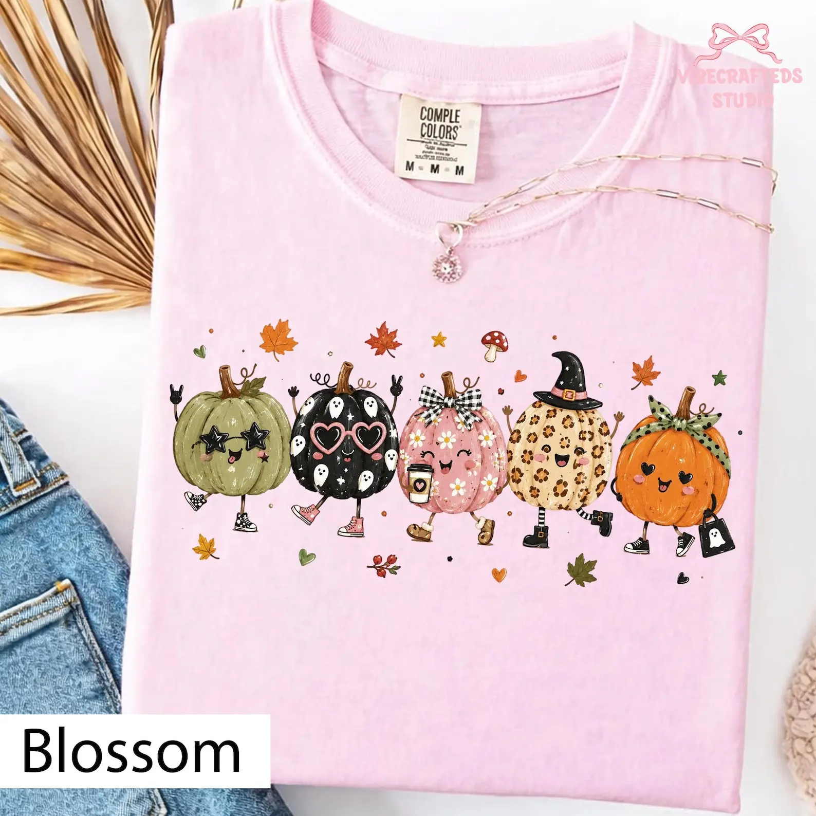 Cute Halloween Pumpkins Comfort Colors Shirt, Kawaii Pumpkin Friends Tee, Spooky Season Fall Graphic Shirt, Ghost Pumpkin Shirt, Autumn Gift