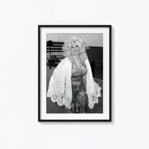 Dolly Parton Print, Dolly Parton Music Black and White Wall Art, Vintage Print, No Frame
