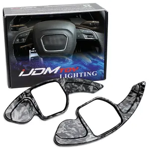 iJDMTOY Forged Caron Fiber Pattern Style Larger Paddle Shifter Extensions For Audi 2013-2016 A3/S3 A4/S4, 2012-2016 A5/S5, and A6 A7 A8 Q3 Q5, etc